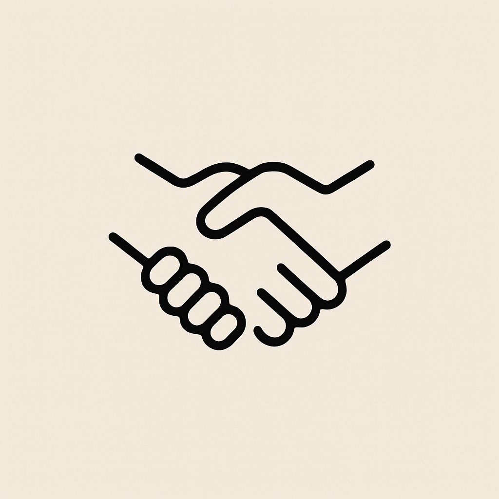 Abstract handshake symbol
